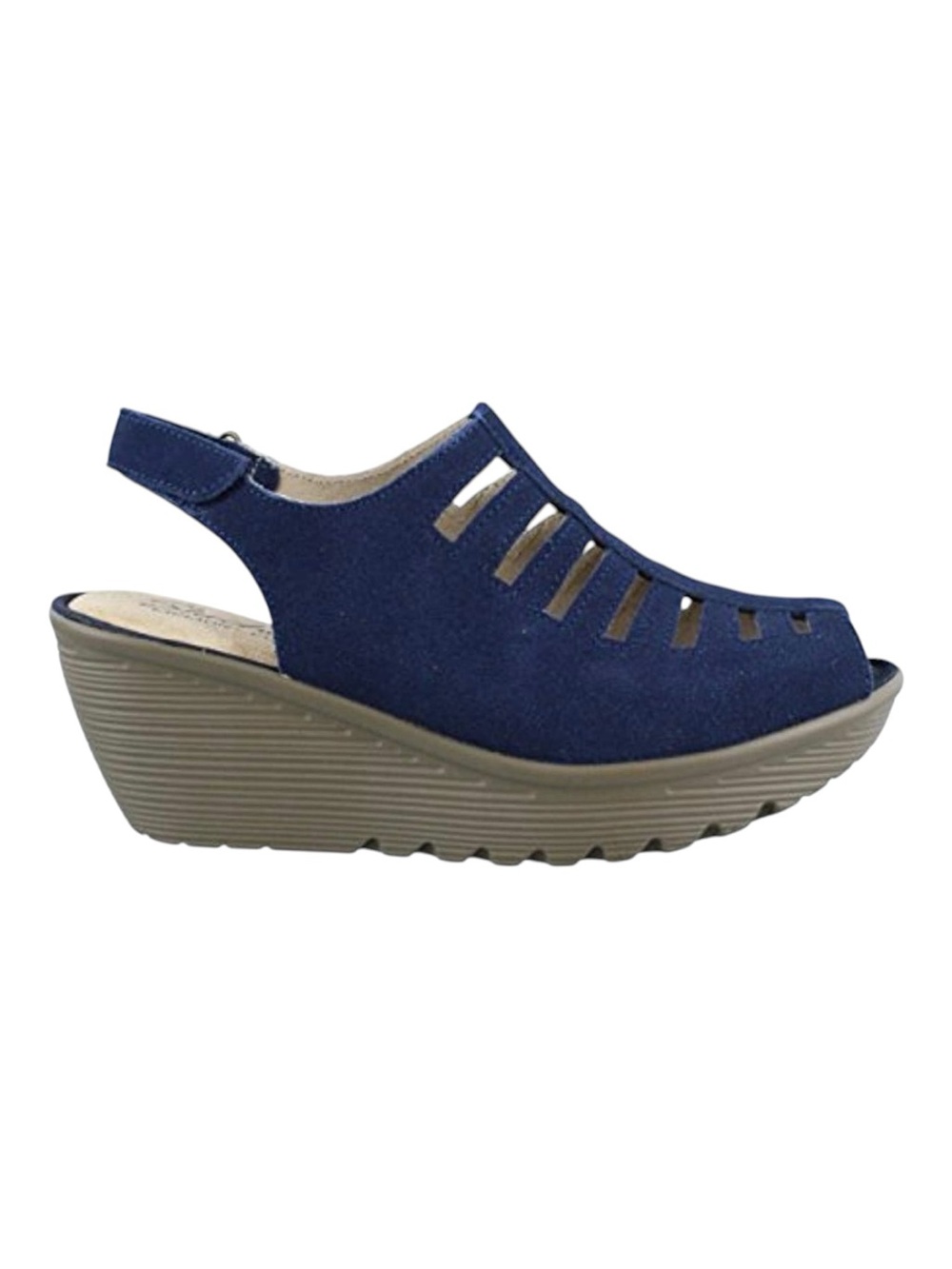 Skechers Women’s Parallel Trapezoid Navy Blue Suede Wedge Sandals 7